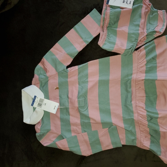 Ralph Lauren Pink and Green Striped Dress Set - Picture 2 of 2